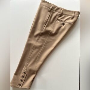Prada classic camel tan wool cropped equestrian jodhpurs pants. Size 38